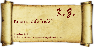 Kranz Zénó névjegykártya
